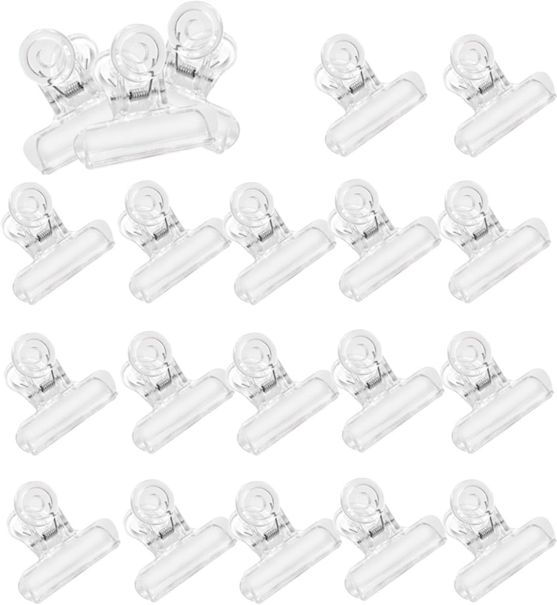 Bulldog clips 31mm - transparant kunststof - robuust en duurzaam - ideaal voor labels en zakken - SnelShoppen