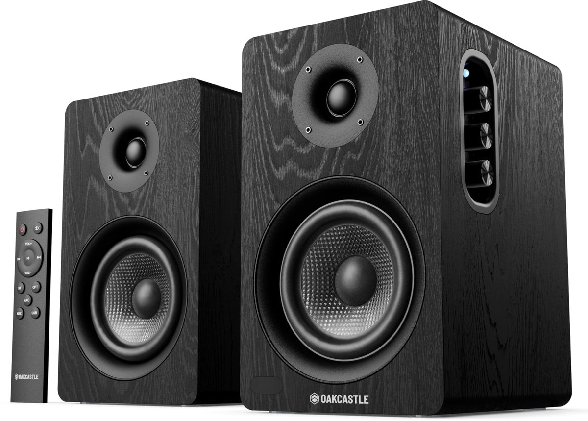 SnelShoppen - Bluetooth 5.4 Luidsprekers 60W 2.0 Boekenplankspeakers met HDMI ARC | Hifi TV Luidsprekers voor Gaming | Desktop PC Speakers met Afstand