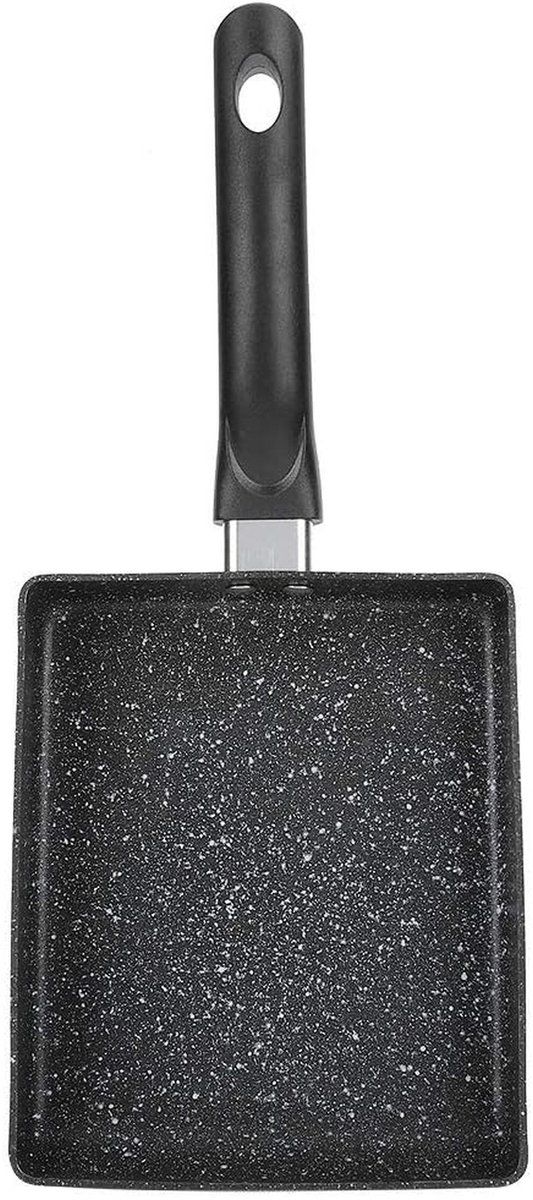 Koekenpan Vierkant Pannenkoekenpan Tortilla Ontbijt Maken Anti-aanbak Laag 36.5 x 14.2 cm Zwart