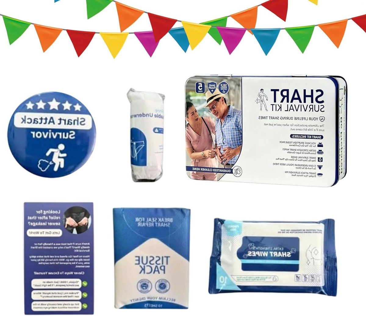 Poep Survival Set - Fopartikel Kit - Feestelijke Verrassing - Draagbaar Ontspannend Ontwerp - 145 x 10 x 45 cm