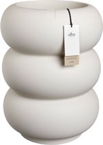 Elho Amber Roll High 43 - Bloempot voor Binnen & Buiten - 100% Gerecycled Plastic - Ø 43 x H 58 cm - Linen white