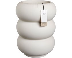 Elho Amber Roll High 43 - Bloempot voor Binnen & Buiten - 100% Gerecycled Plastic - Ø 43 x H 58 cm - Linen white