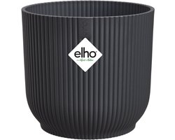 Elho Vibes Fold Rond 16 - Bloempot voor Binnen - 100% Gerecycled Plastic - Ø 16.1 x H 14.8 cm - Antraciet