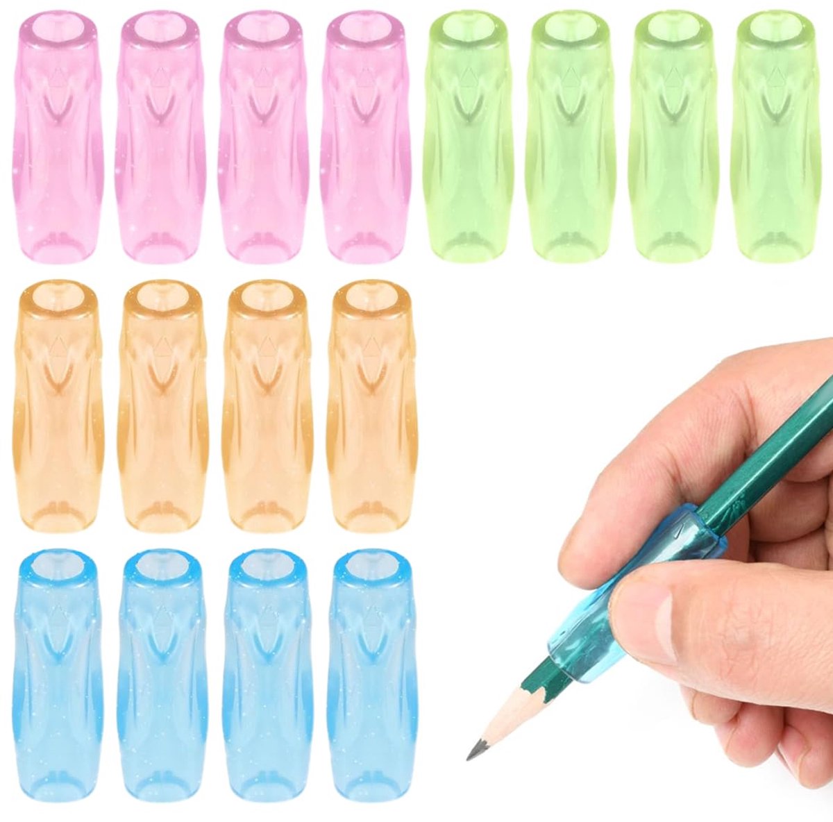 Dailygoods - 16 Stuks Siliconen Potloodgrepen voor Kinderen