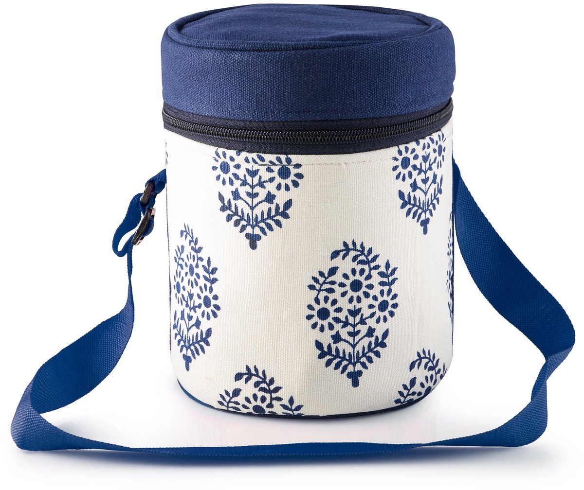 Dailygoods- Tiffin Drager Thermisch Geïsoleerd - 3-Tier Tiffin - Modieuze Tas - Voedsel Warm Houdend - Unieke Ontwerp - Geschikt voor Indian-Tiffin - Lunchbox