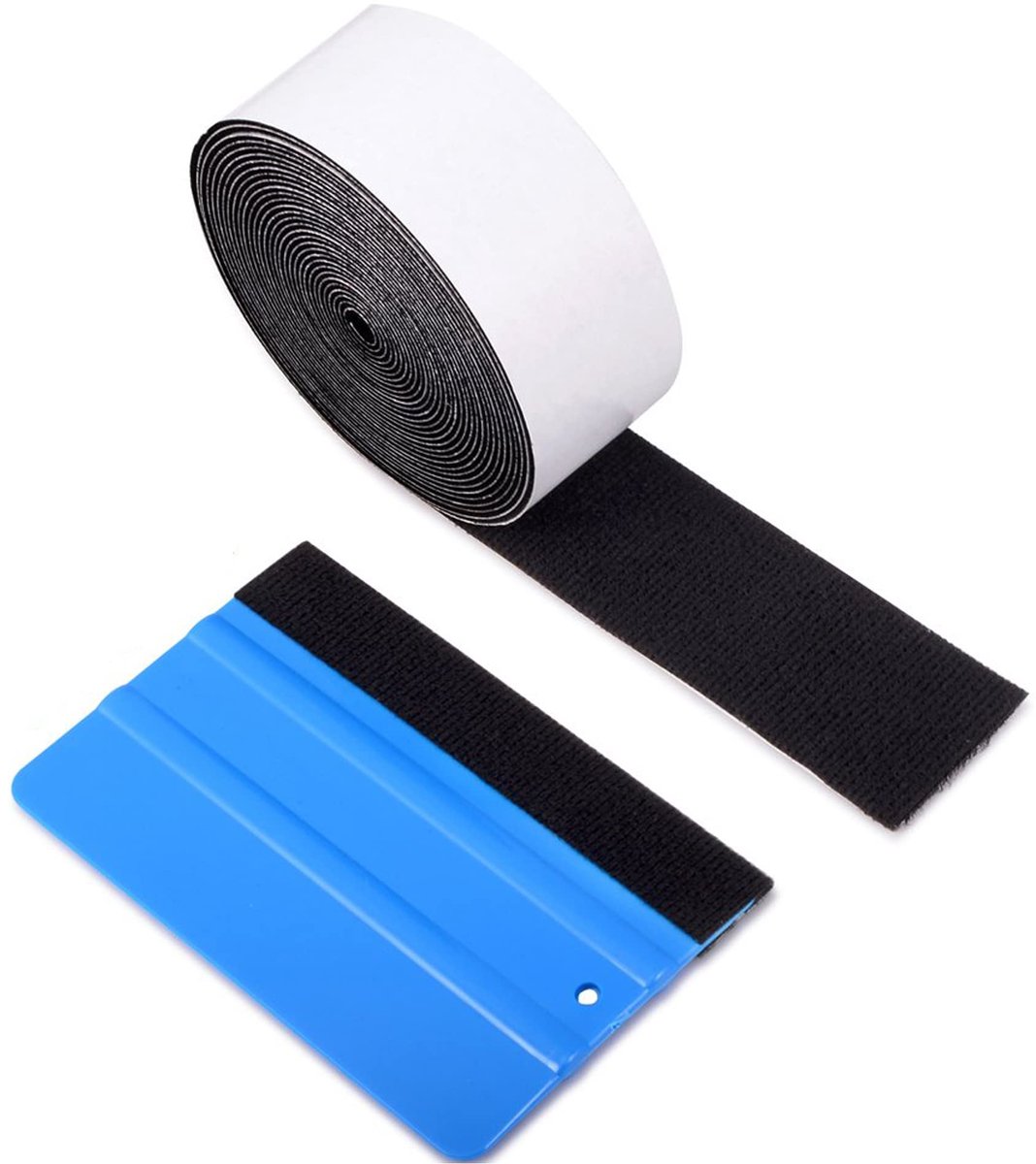 SnelShoppen - 5 M Vilttape, zelfklevende viltglijders, sterke rol voor rakel, zwart vilt, geen sporen, perfect voor raamfolie, 4,8 x 500 cm, multifunc