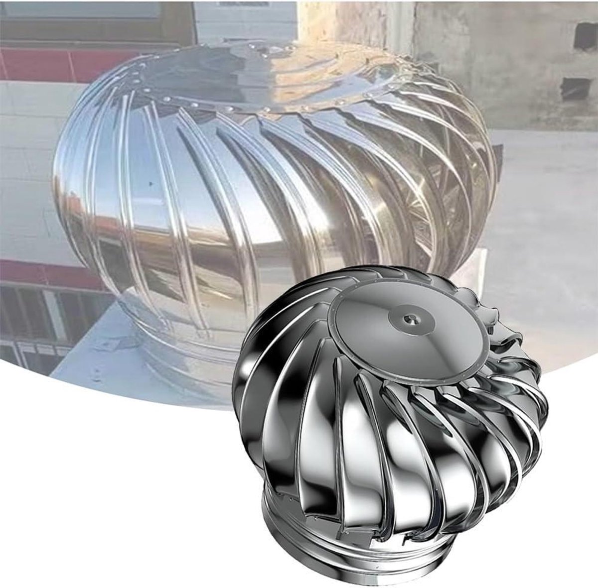 Dakventilator Roterend - Windturbine Ventilator - Luchtstroom Verbeteren - Geen Elektriciteit Nodig - 110 mm - Zilver