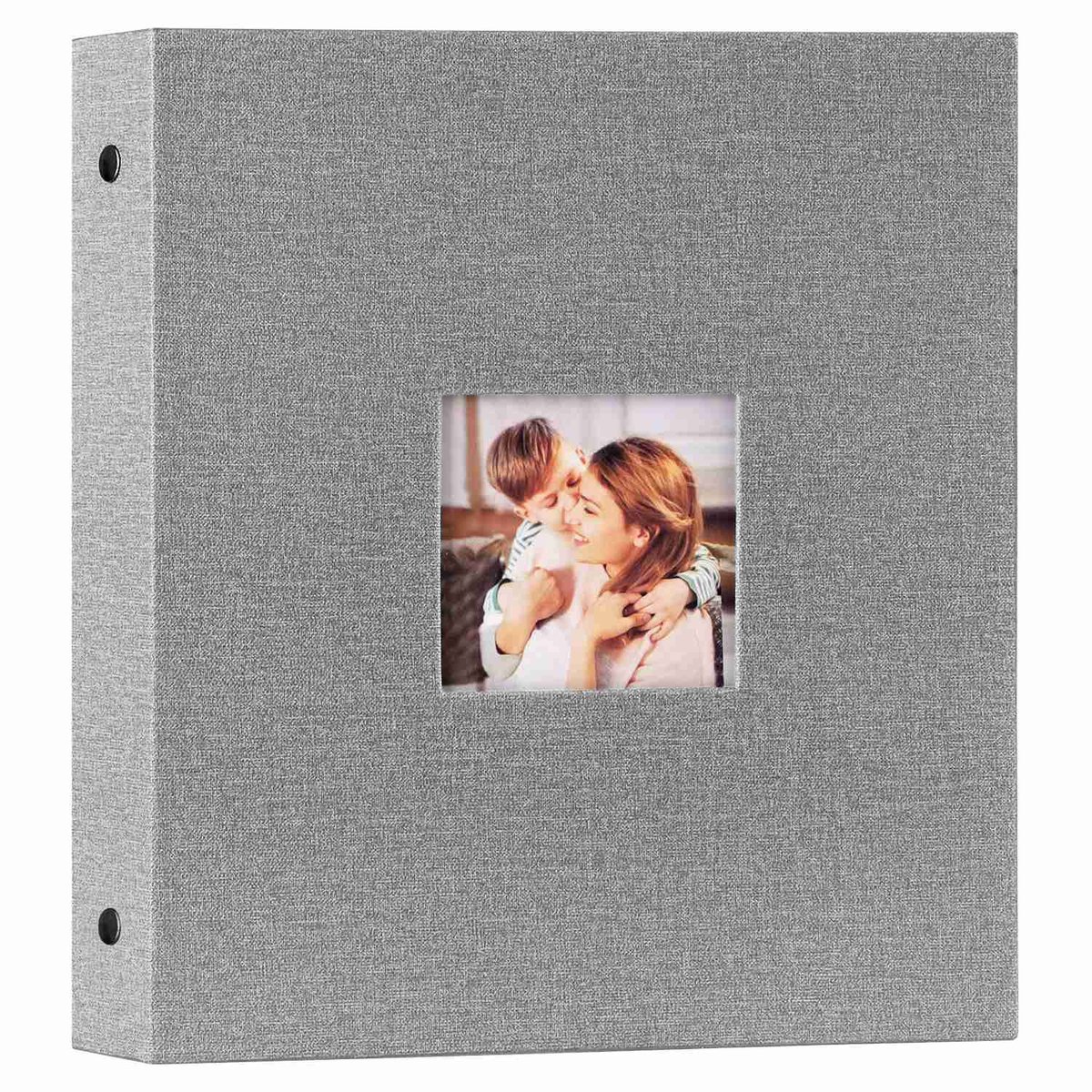 SnelShoppen - Fotoalbum 13 x 18 cm - 200 Insteekalbum voor Liggend Formaat - Grijs Linnen - Perfect voor Feest, Camping, Kinderen - Bewaar Je Mooiste