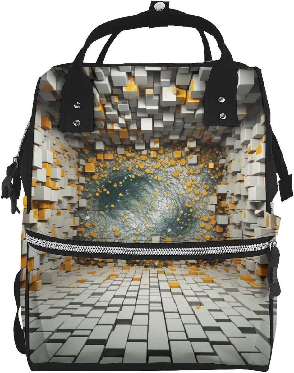 Luiertas Rugzak - Moedertas Dagrugzak - Reizen Organiseren - Grote Capaciteit - 18 x 28 x 40 cm - Zwart