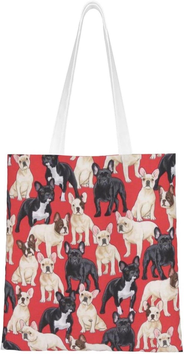Canvas Tote Bag - Draagtas Boodschappentas - Dagelijkse Boodschappen - Versterkte Schouderband - 40 x 38 cm - Zwart