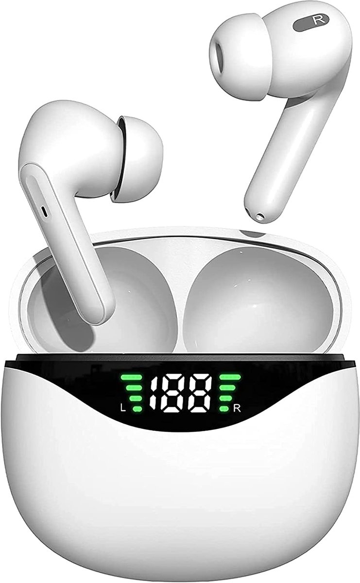 SnelShoppen - Draadloze Bluetooth Hoofdtelefoon met Ruisonderdrukking, Waterdicht, Hifi Stereo Geluid, HD Microfoon, Touchscreen Bediening, 30U Batter
