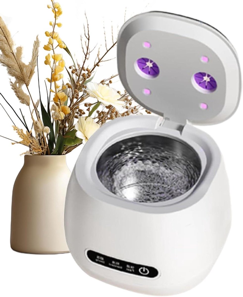 Ultrasone Reiniger - Sieradenreiniger Tandbeugel - Hygiënisch Reinigen - Dubbel Reinigingssysteem - 200 ml Tank - Wit