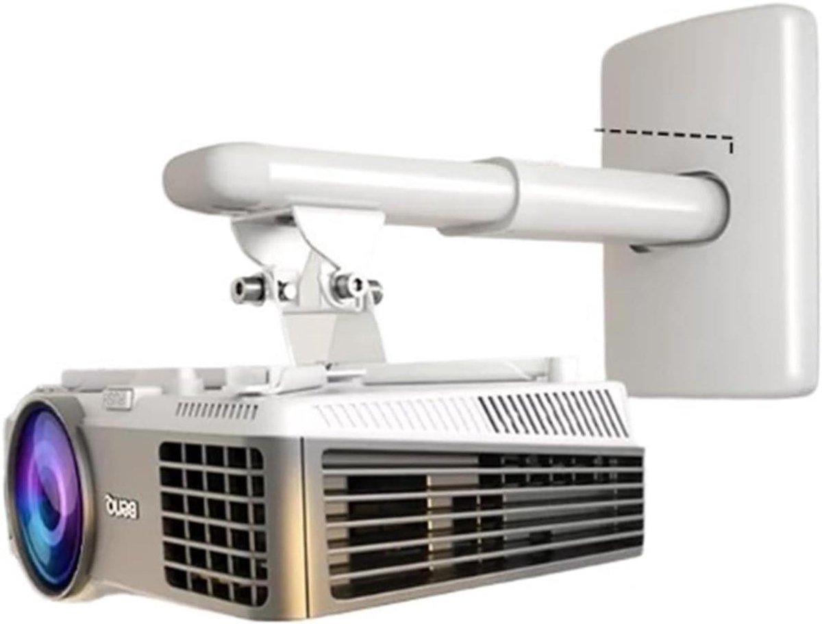Projector Muurbeugel - Projectorhanger Wandmontage - Thuisbioscoop Opzetten - Verstelbare Lengte - 1x1x1 cm - Wit