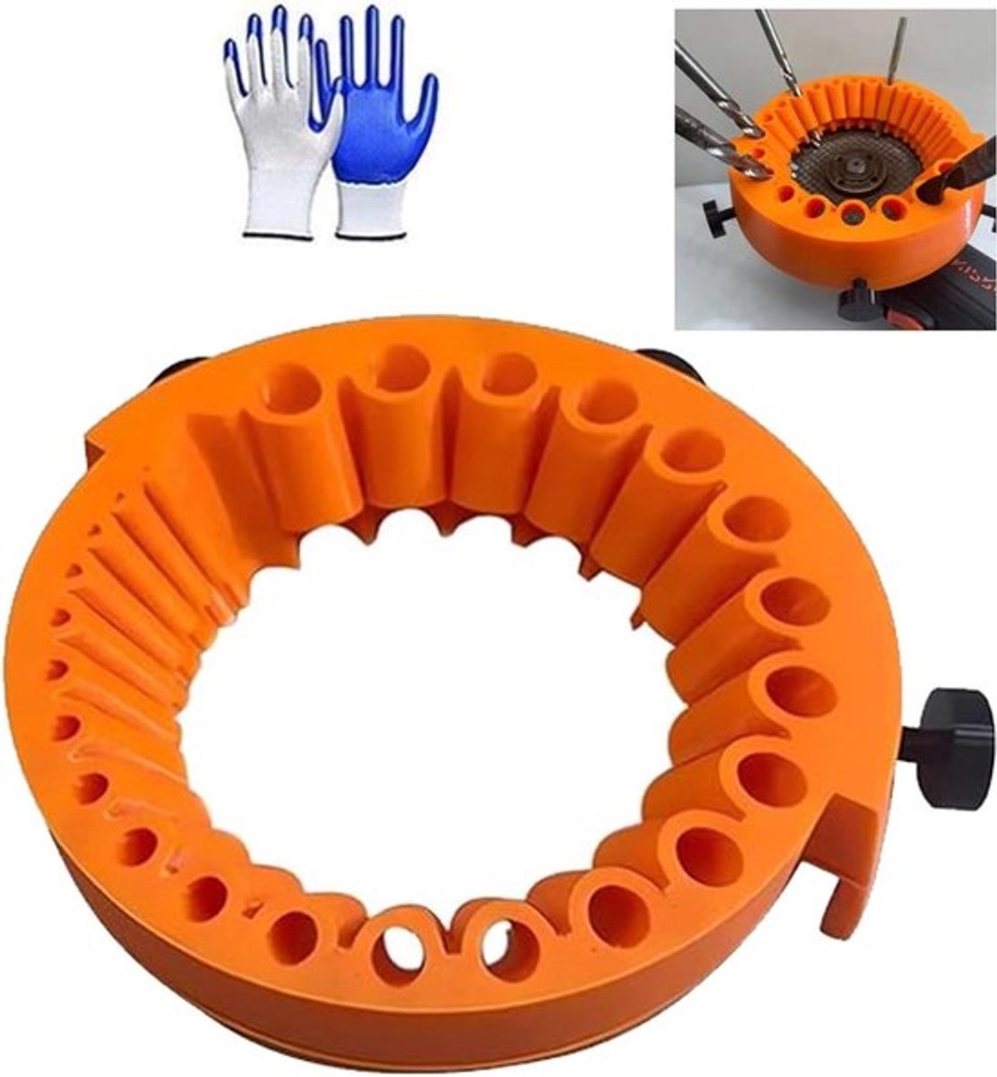 Multifunctionele Boorbits Slijpen voor Draagbare Boorbits van 2 tot 13 mm - Inclusief Rubber Handschoenen - Schuurmachine van 125 mm - Oranje