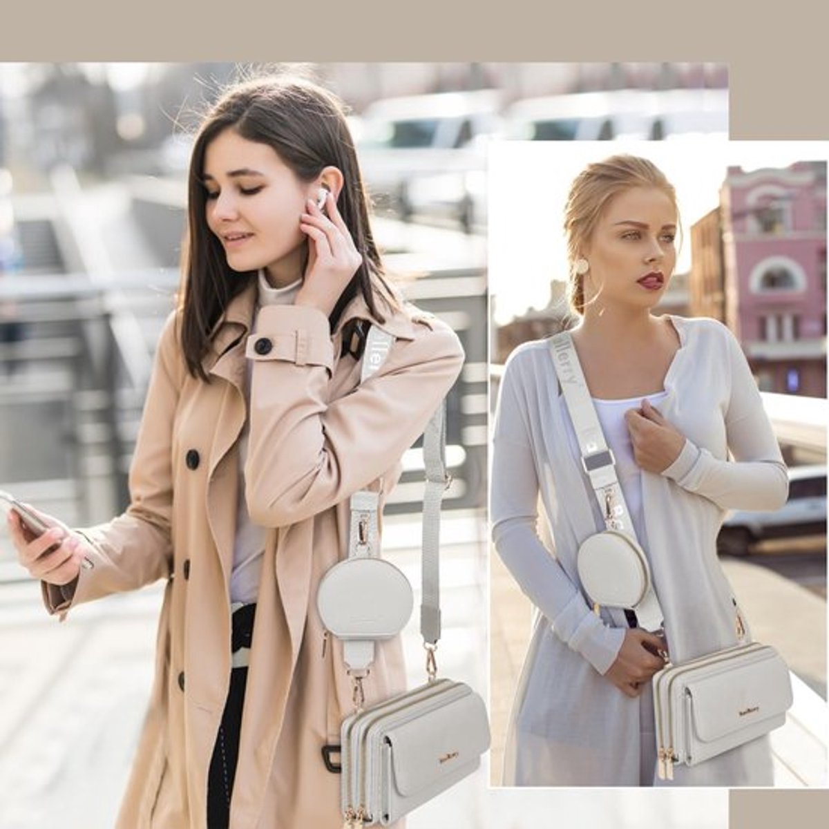 Schoudertas Dames - Multifunctionele Schoudertas - PU-leer - Crossbody Tas - Grote Capaciteit - Waterdicht en Praktisch - Handtas
