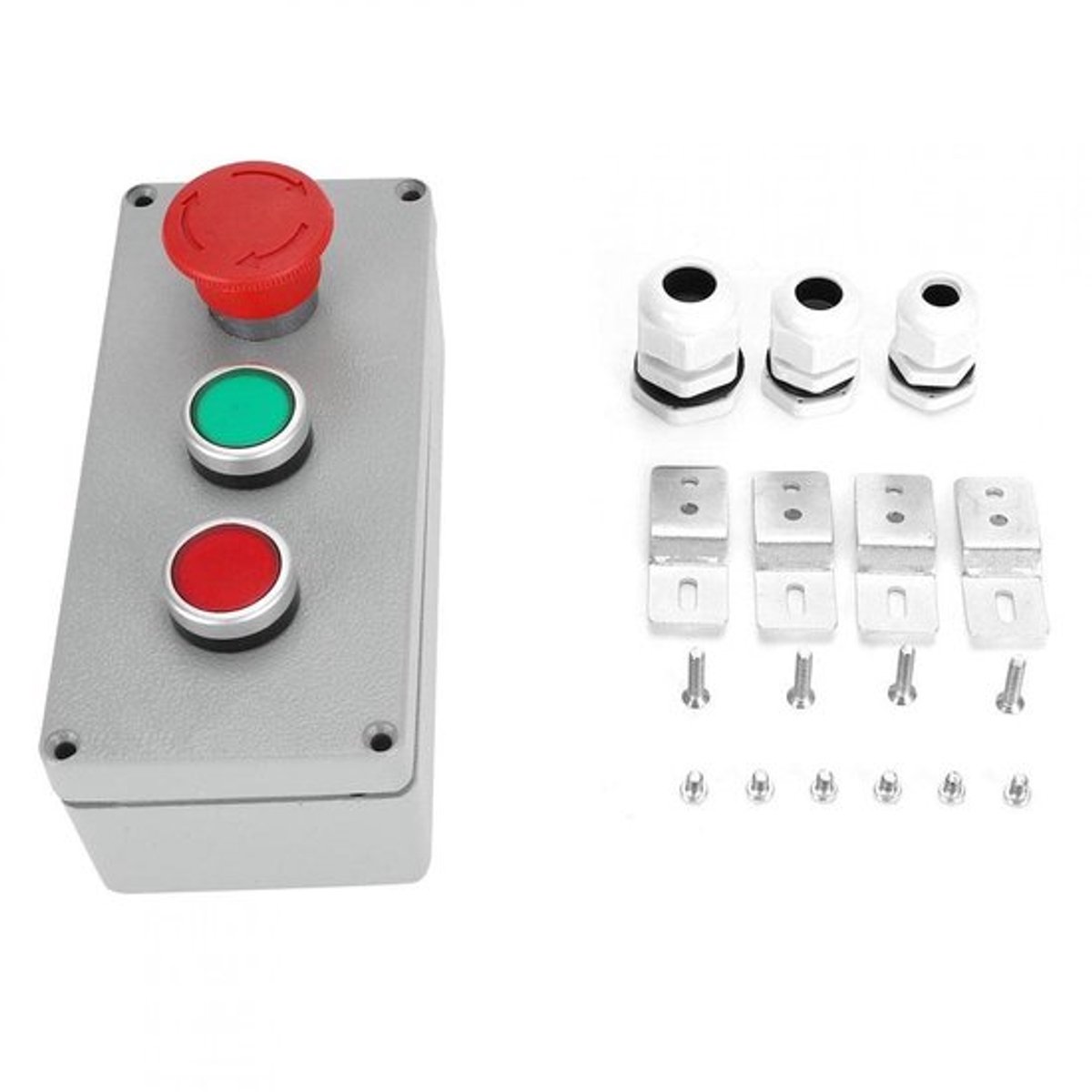 - Schakelkast - Aluminiumlegering - IP66 Waterdicht - 3 Knop Bediening - Bedieningskast 175x80x55 - Geschikt voor buitengebruik