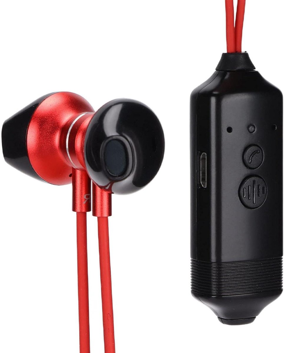 Opname Headset - Bluetooth Oortjes Opname - Telefoongesprekken Opnemen - Magnetisch Ontwerp - 512MB Opslag - Rood