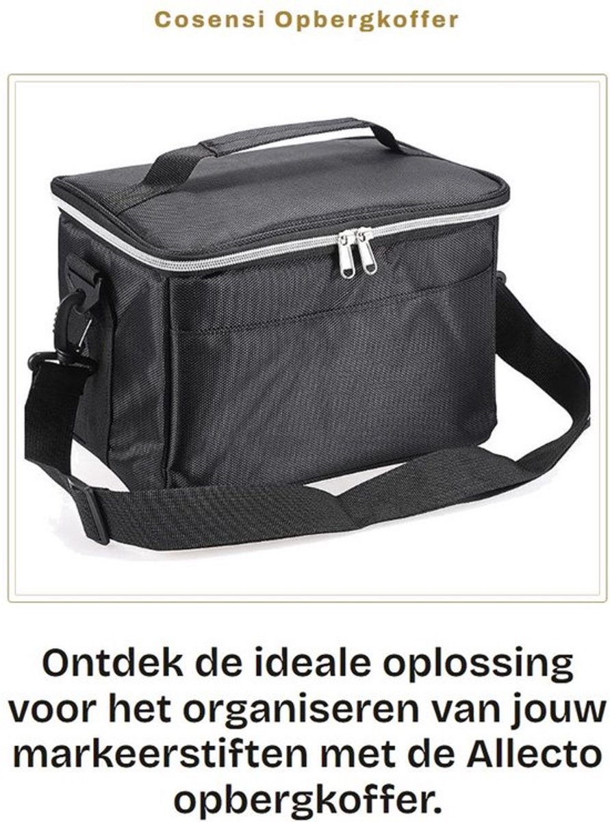 Opbergkoffer grote capaciteit - Organizer voor 120 stuks markers - Draagtas met schouderriem - Multifunctionele opbergtas - Perfect voor Copic en Prismacolor markers - Handvat voor gemakkelijk reizen - Marker Case