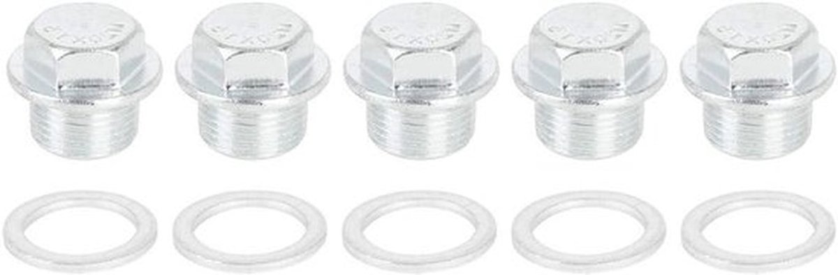 Metalen auto motor oliebak aftapschroef set met afdichting M20x1,5 - Olie aftappen - Auto onderhoud.