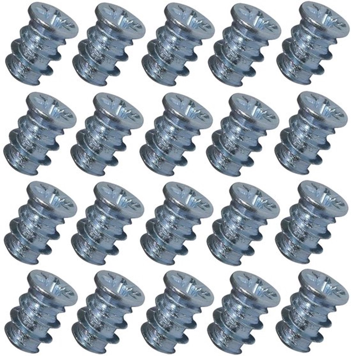 Set van 20 meubelschroeven voor houtmontage - Ø 6,3 x 9 mm - van verzinkt plaatstaal - inclusief pozidriv-uitsparing