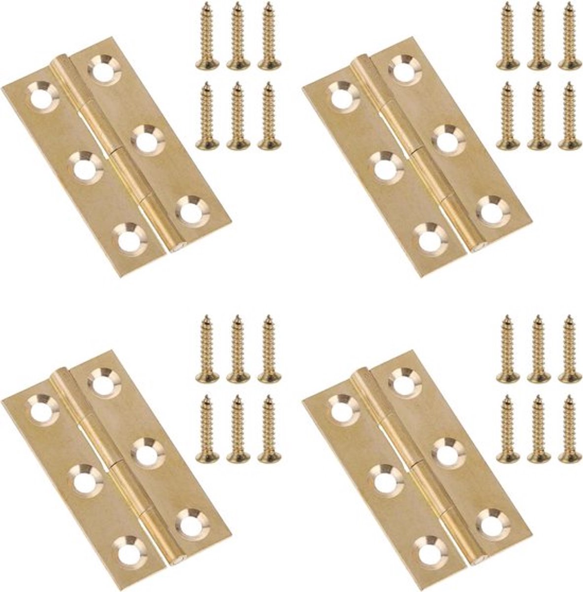Inklapbare messing scharnieren, 50 x 30 mm, gouden deurscharnieren met schroeven, pianoband, klein scharnier, vouwstok.