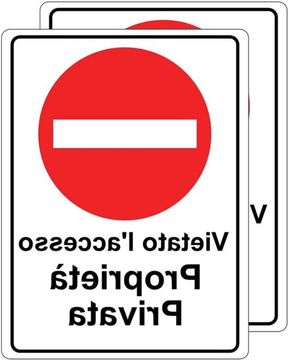 Set van 2 Private Property labels - 150 mm x 200 mm - zelfklevend vinyl met anti-diefstal waarschuwing