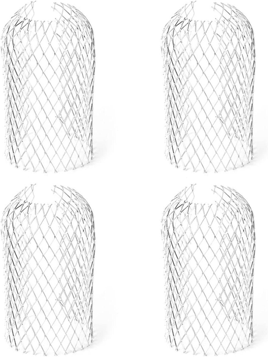 Dakgootbeschermer Bladscherm - Regenpijpzeef Gootbescherming - Voorkomt Verstoppingen - Roestvrij Staal - 4 stuks - Zilver