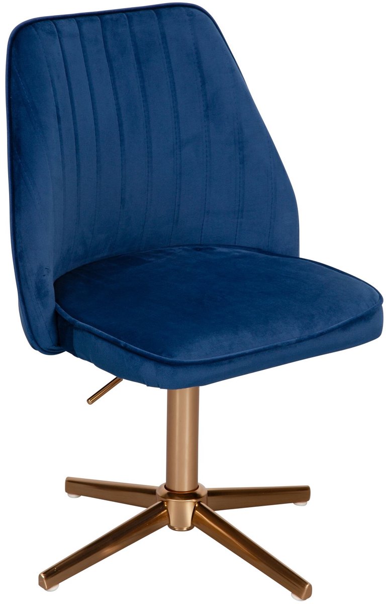 Eetkamerstoel fluweel blauw draaibaar