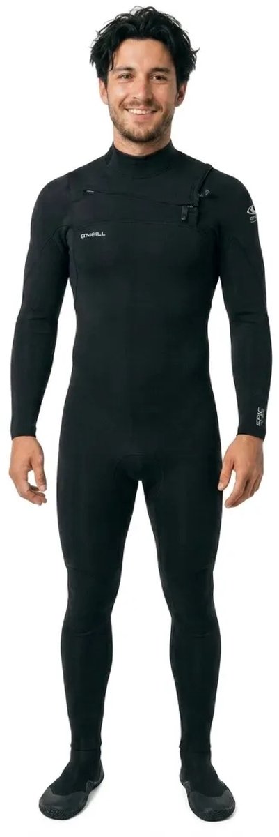 2026 O'Neill Heren Epic 4/3mm Borst Ritssluiting Wetsuit - Black