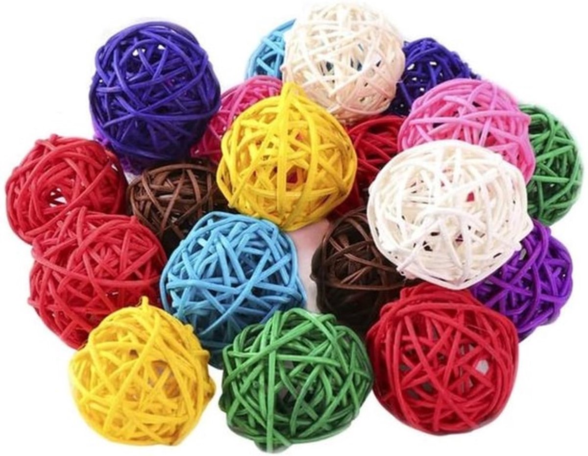 - Rotan Decoratieve Ballen - Ambachtelijke DIY - Natuurlijke Touch - 20 Stuks - Kerstdecor