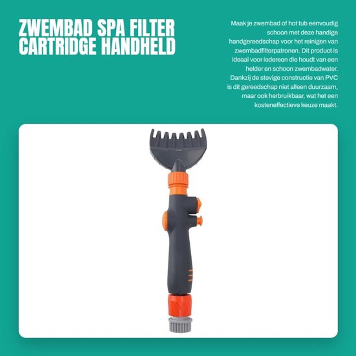Filter Cartridge Reinigingsgereedschap - PVC - Herbruikbaar - Handheld Schoonmaakgereedschap - Zwembad/Spa - Kostenefficiënt. - Zwembadreiniger