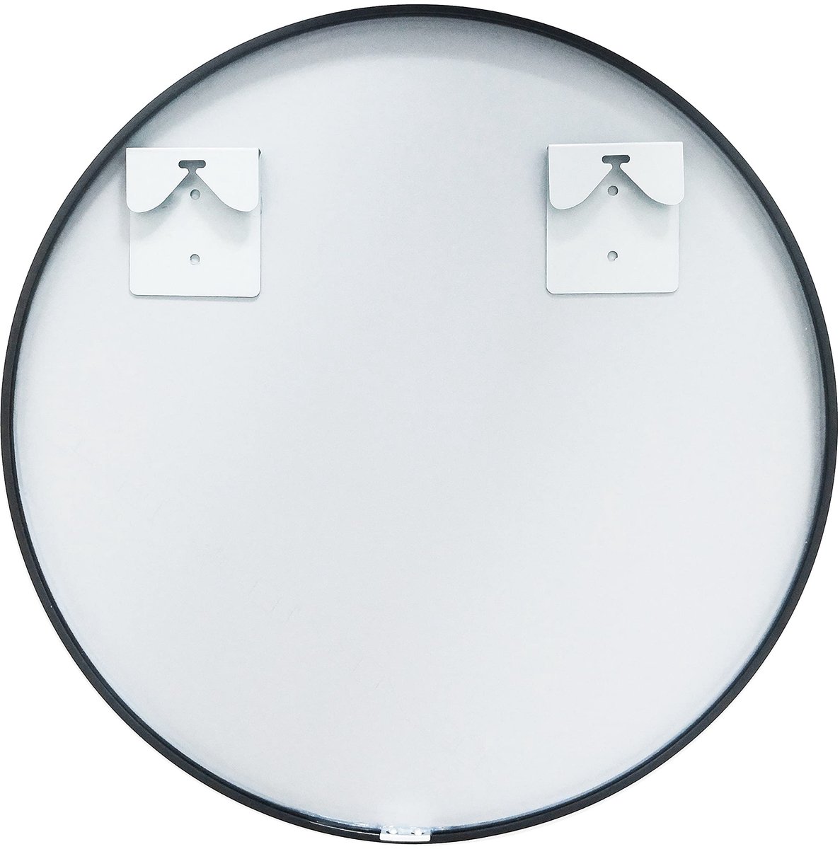 SnelShoppen - Ronde Badkamerspiegel zonder Verlichting 50 cm - Wandspiegel met Metalen Frame - Decoratieve Spiegel met Matte Zwarte Rand voor Badkamer