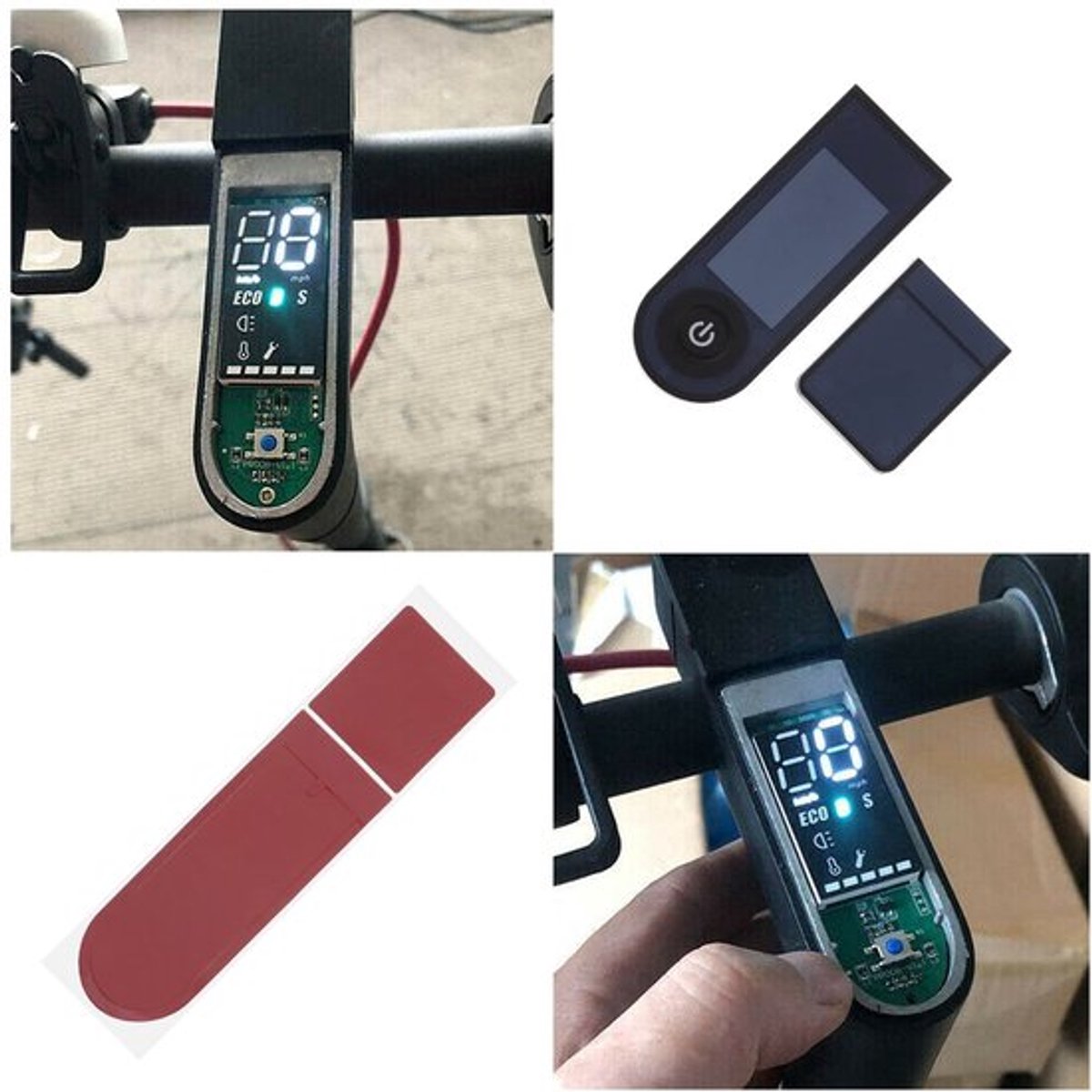 Vervangende Afdekking - dashboardhoes - Kunststof - Zwart - Geschikt voor Xiaomi M365 - Pro 2 - 8,8 x 3,3 cm