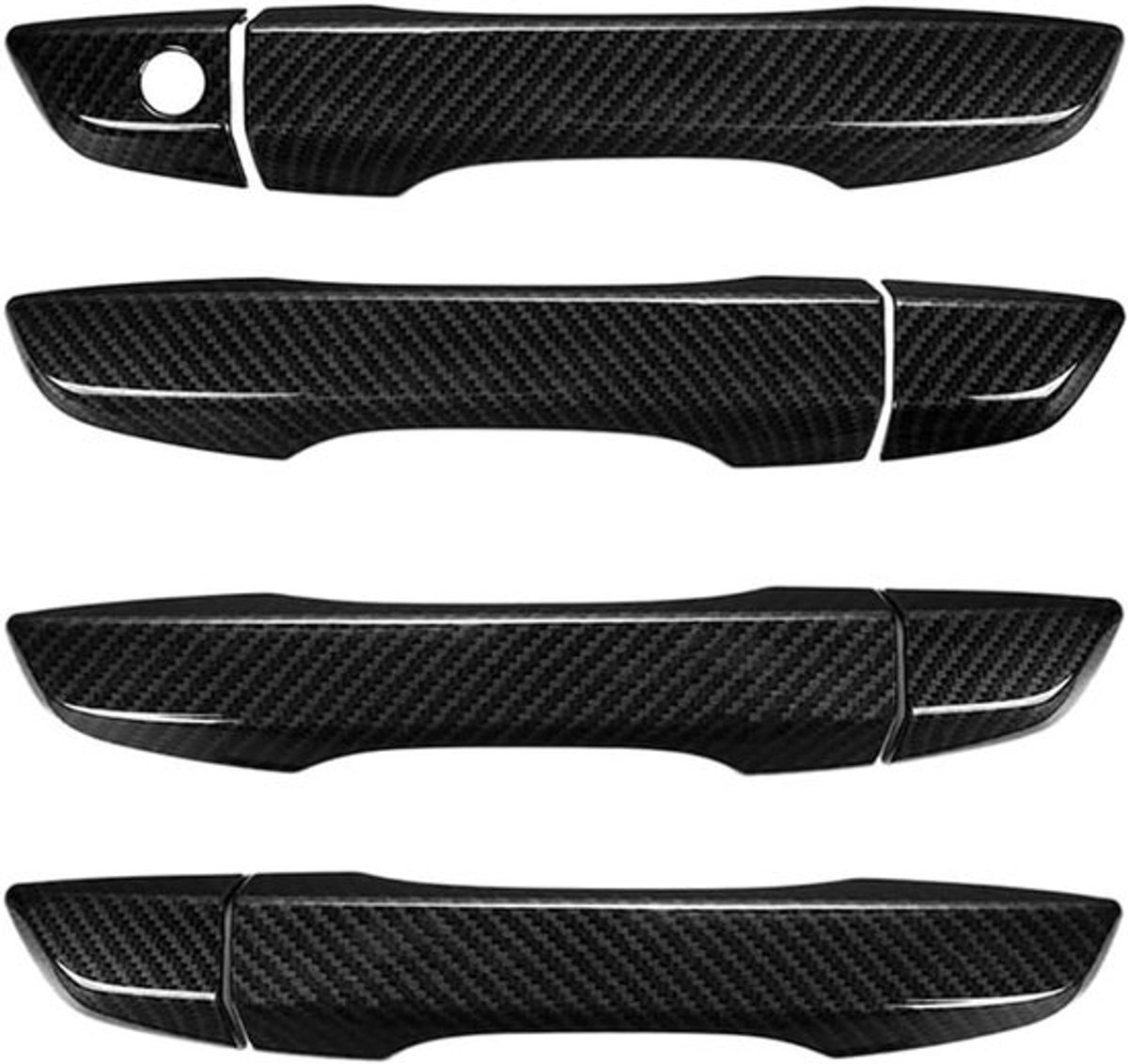 Koolstofvezel Buitendeurklink Beschermhoes Trim, ABS Zijdeur Handvat Trim Cover voor Honda Civic 2016-2021