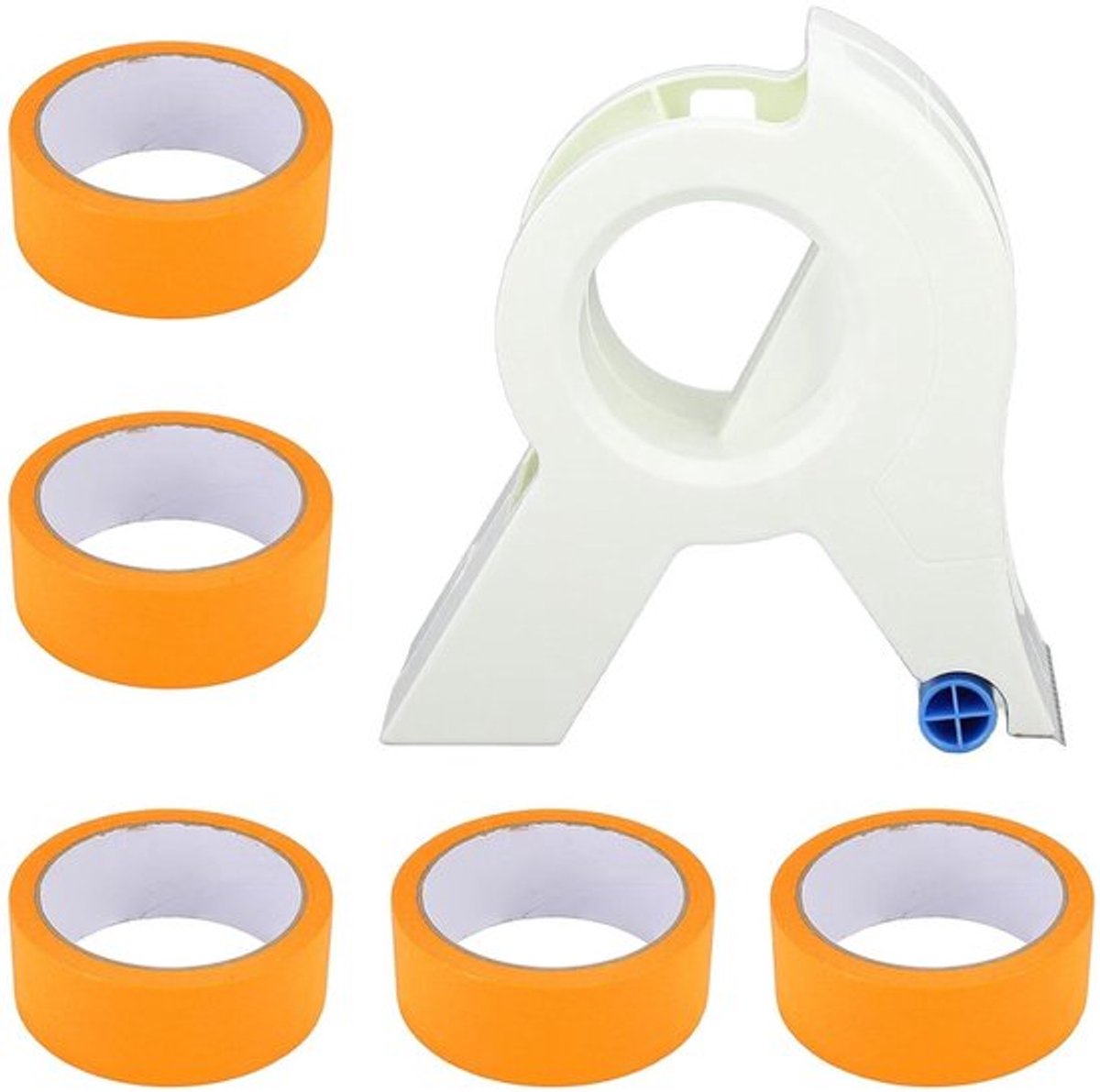 Maskerende Verftape-applicator voor Sierlijsten en Deurkozijnen met Oranje Schilderstape