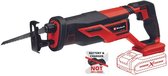 Einhell Accu Reciprozaag TE-AP 18/26 Li Solo - Power X-Change - 18 V/Li-Ion - 0-2.600 t/min - Slaghoogte: 26 mm - Max. zaagdiepte (hout/kunststof/metaal): 180/20/12 mm - Incl. 1x Zaagblad voor hout - Excl. accu en lader
