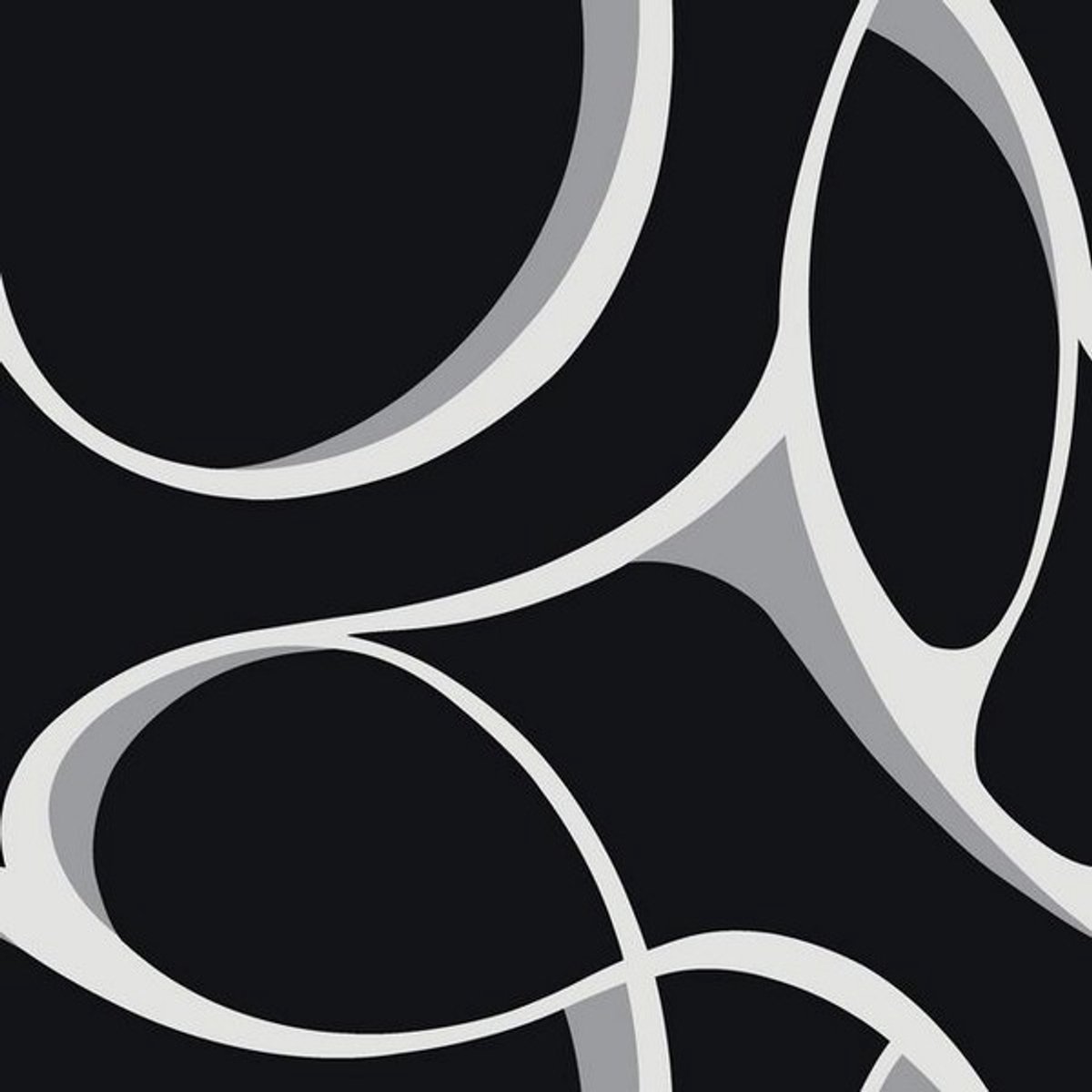 York Elliptical Behang – Zwart/Wit – Modern Geometrisch Vliesbehang met Metallic Accenten
