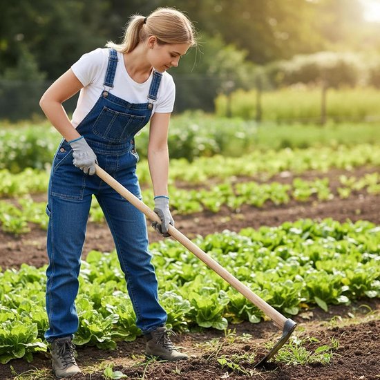 Onkruid Schoffel - Tuingereedschap Staal - Tuin Onderhoud - Robuuste Koolstofstaal - 33 x 11 cm - A — afbeelding 2