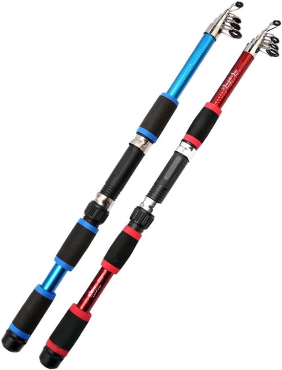 Telescopische Hengel Set - Zeehengel Werphengel - Vissen op Zee - Compleet met Accessoires - 2.1 Meter - Rood — afbeelding 5