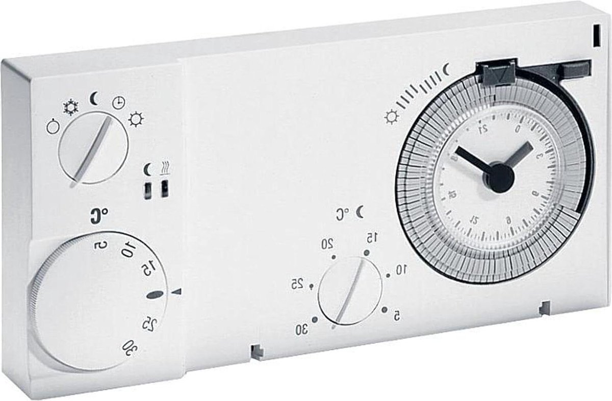 Kamerthermostaat Inbouw - Regelaar Dagprogramma - Verwarming Regelen - Eenvoudige Bediening - 5-30 °C - Zuiver Wit