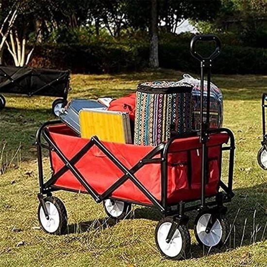 Bolderkar Tuinwagen - Draagwagen Vouwwagen - Outdoor Transport - Opvouwbaar Met Opbergzakken - 11000 Gram - Zwart van Bolderkar — afbeelding 4