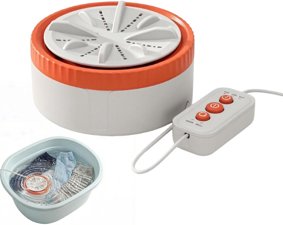 Mini Wasmachine Kleine Kledingwasser Hygiënisch Wassen Energiezuinig Compact 6.5 x 11 x 6.5 cm Oranje