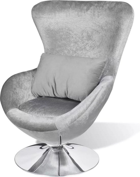 Beschrijving Trunk bibliotheek Uithoudingsvermogen Luxe Fauteuil Zilver draaibaar ei-vormig / Loungestoel / Lounge stoel /  Relax stoel /... | bol.com