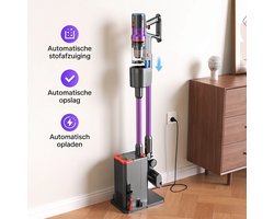 Lubluelu X1000 Draagbare staafstofzuiger Steelstofzuiger met stofopvangstation van 2,5L – 60Kpa Automatisch ledigingsstation - 50 Min Gebruikstijd - Anti-klit Borstel - met Stofzak HEPA - filter - LED-koplampen