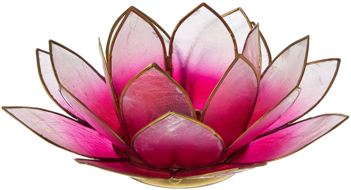 SnelShoppen - Lotus Theelichthouder Lichtroze van Capiz-schelp - Decoratieve Kaarsenhouder voor Feest, Tuin, Keuken en Binnen