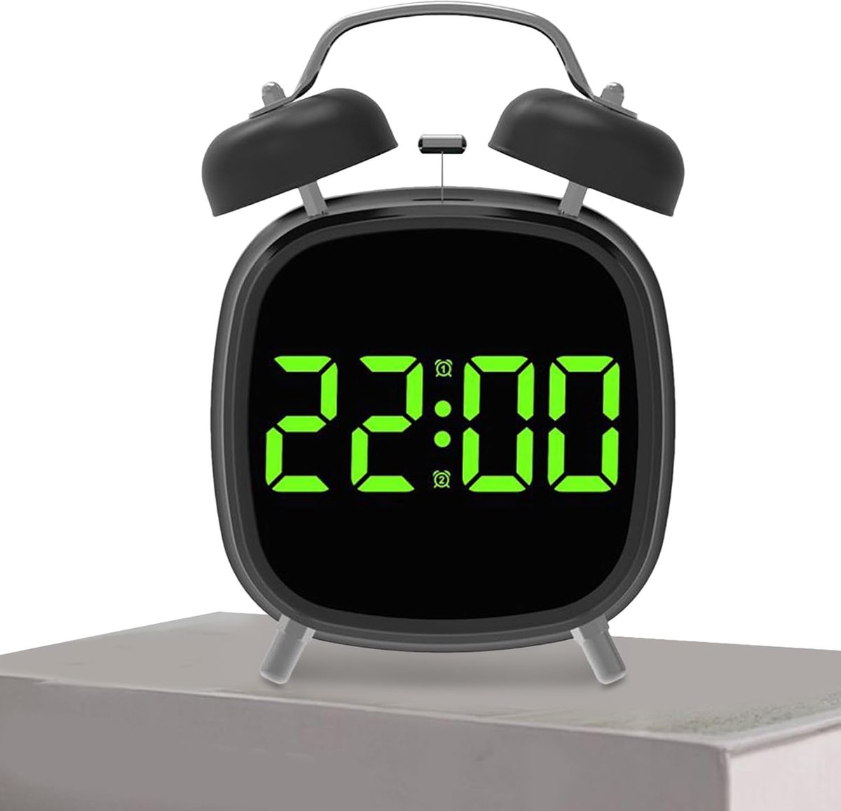 Digitale wekker - wekkers digitaal - wandklok - klok - wekkerradio - met LED-verlichting en luid alarmgeluid, multifunctionele klok voor slaapkamer, kantoor, keuken, badkamer en klaslokalen, afmetingen 12 × 18 × 8 cm - zwart