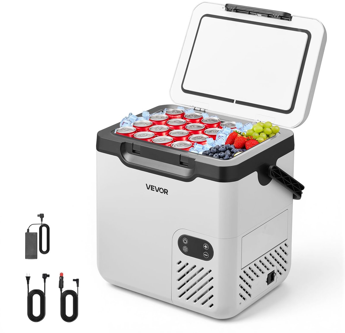 SnelShoppen - Draagbare Compressorkoelbox 18L - Elektrische Autokoelkast -20°C tot 20°C - 12/24V DC en 100-240V AC voor Camping, Reizen, Vrachtwagen,
