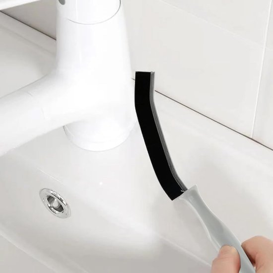 Voegenborstel - Schoonmaakborstel - Voegen Reinigen - Ergonomische Handgreep - 29 x 4 x 3 cm - Zwart — afbeelding 2