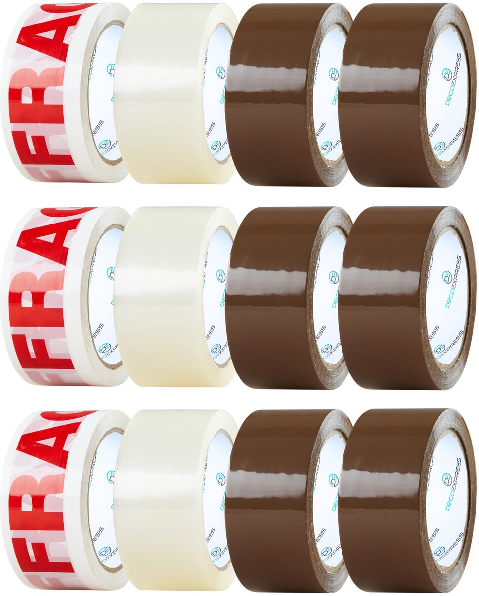 SnelShoppen - Sterke Bruine Verpakkingstape Multipack - Heavy Duty Breekbare Tapes voor Verpakken en Dozen, Verhuizen, 6 Rollen, 48mm x 50m, Bruin