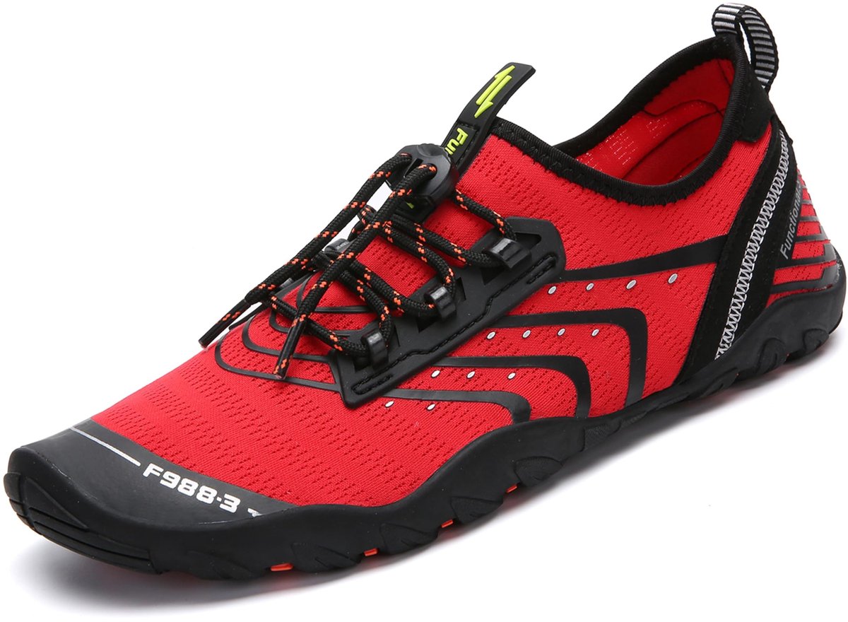 SnelShoppen - Saguaro Waterschoenen Dames en Heren - Ademend, Sneldrogend, Antislip, Lichtgewicht, Nat Rood, Maat 42 EU - Perfect voor Strand, Zwemmen